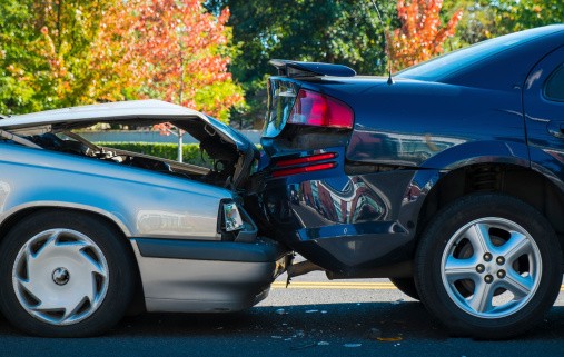 Auto accident involving two cars